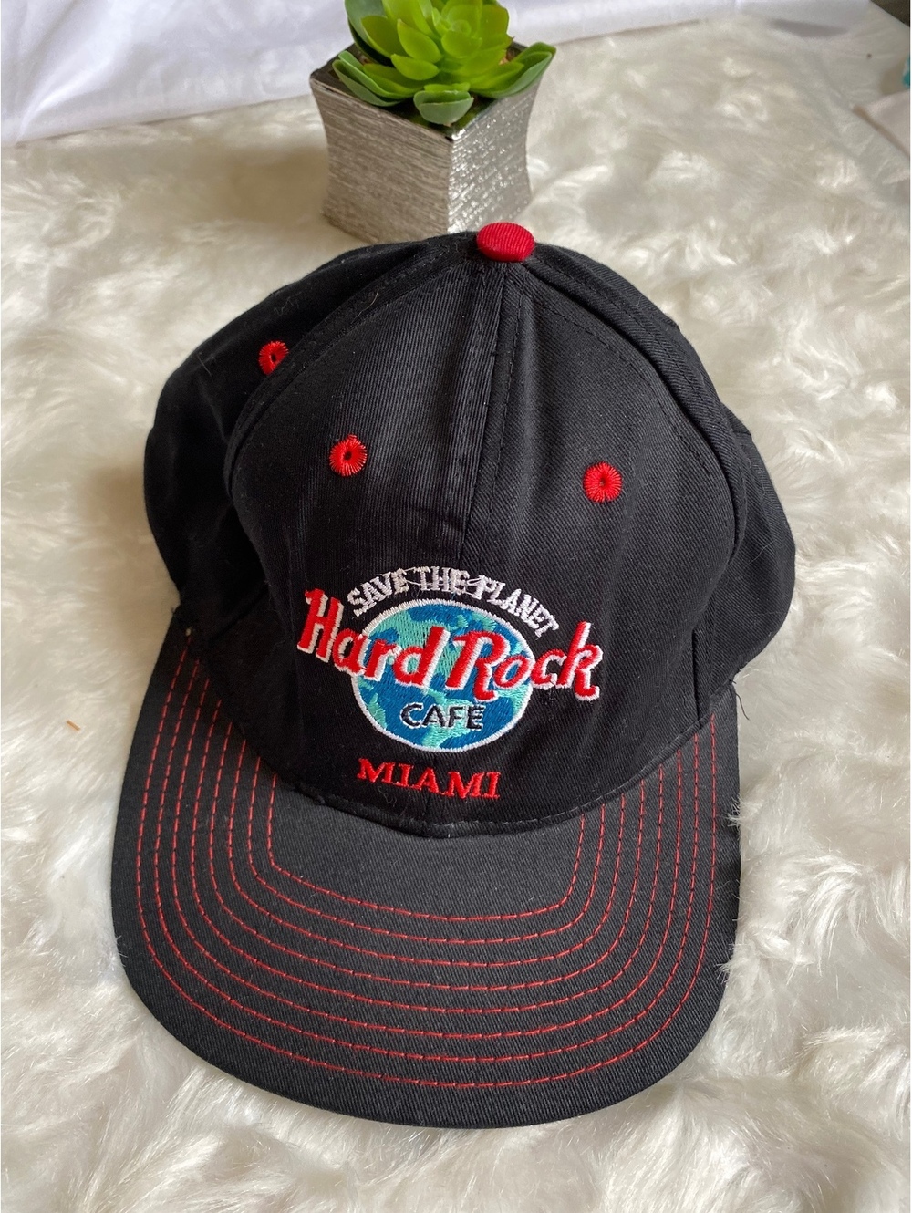 Hard Rock Cafe Miami Save The Planet Black Snapback Hat